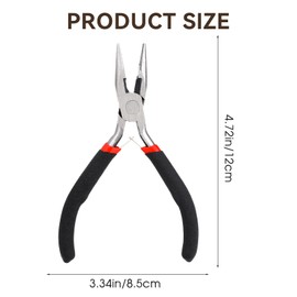 Long Nose Pliers for Jewellery Making Black Stainless Steel Pliers Mini Round Nose Pliers with Double Spring Self-Opening Pliers Tools for Wire Work DIY Crafts Jewellery Repair Jewellery Making