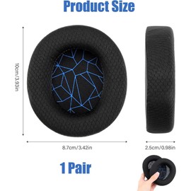 2PCS Earpads Replacement for SteelSeries Gaming Headset Ear Pads Cushion Earmuffs for Arctis 1/3 / 5/7 / 7+ / 7P / 7P+ / 7X / 7X+ / 9 / 9X / Pro/Prime Wireless Headphones Black Fabric with Blue