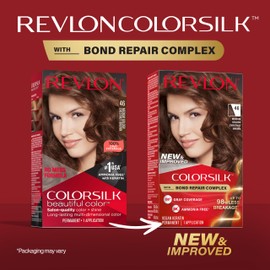 Revlon ColorSilk with Bond Repair Complex, Brown Permanent Hair Color, 100% Gray Coverage, Ammonia Free Hair Dye, Vegan Keratin, 46 Medium Golden Chestnut Brown (Pack of 3)