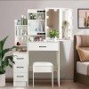 White Bedroom Vanity Dressing Desk Makeup Table Stool Set w/
