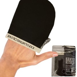 Exfoliating Love Black MAN Body&Facial Cleansing and Exfoliater Mitts, Gently Peeling with Fake Tan Remover, Hammam & Spa Kese, Kind to your skin, for (ALL SKIN TYPES)