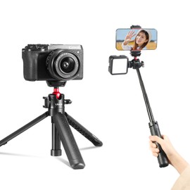 ULANZI MT-16 Tripod and Selfie Stick for Camera and Smartphone - Extendable Table Tripod Mount with 1/4 Inch Screw and Cold Shoe Mount