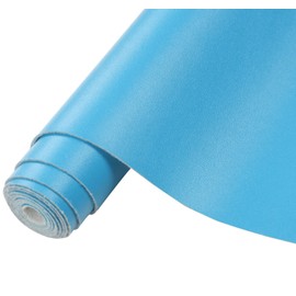 CDY Smooth Faux Leather Sheets 13.8"X53" Solid Color Faux Leather Fabric Roll Perfect for Making Earrings, Bows,Bags,DIY Crafts (Sky Blue)