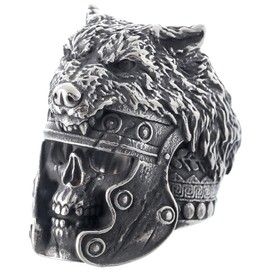 ZMY Home Nordic Viking Stainless Steel Skull Ring Helmet Beast Head Sculpture Gothic Men's Skull Fashion Jewelry (11)