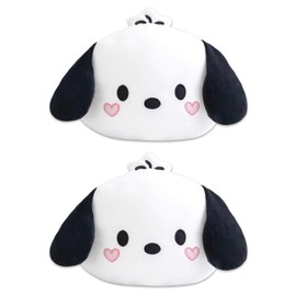 Roffatide Anime Pochacco 2 Pcs Car Neck Pillow Plush Auto Head Neck Rest Cushion for Chairs, Recliners, Driving Seats