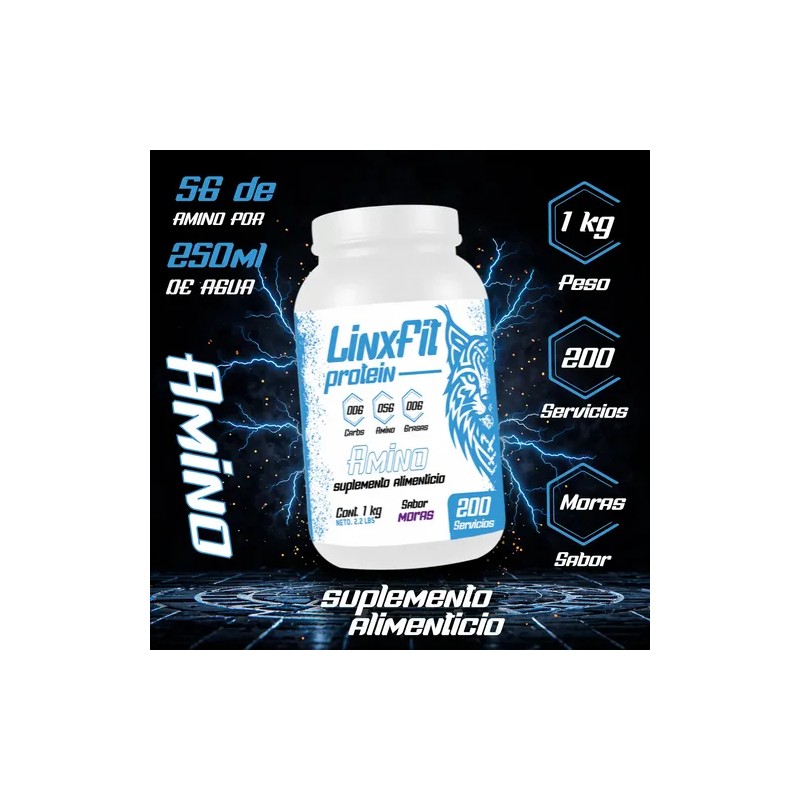 Aminoácidos En Polvo Linx Fit 1kg 200servicios Variossabores