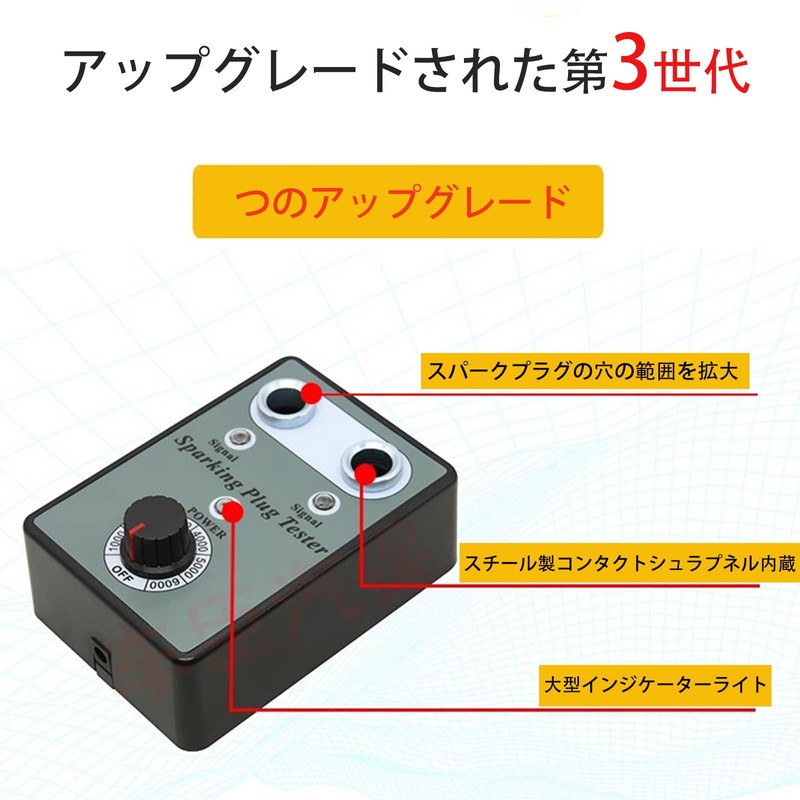 AIPUDE Spark Plug Tester Adjustable Dual Hole Car DC12V Car