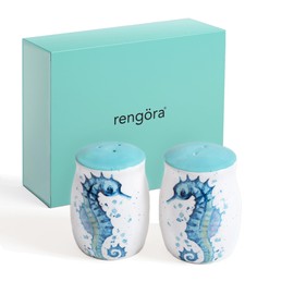 Salt and Pepper Shakers - Adorable Ceramic Seahorse Novelty Set