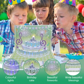 atnayo Musical Birthday Cards, 3D Pop up Light up Card