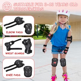 BURSUN Children's Knee Pads, Adjustable Knee Pads, Elbow Pads, Wrist Guards, Protector Set for Inline Skating, Scooter, Skateboard, Roller Skates