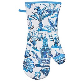 Ulster Weavers Blue Gauntlet (37 x 20cm) -100% Cotton-1 Piece Heat Resistant-Washable Oven Glove-Kitchen Accessories-Elephant Gifts, One Size