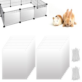 Kifmurase 18 Pcs Pet Case Cover, 10.2 x 5.8 Cage Urine Guard Side Lining Clear Sheet with 100 Guard Clear Cage Edge Liner for Chinchilla, Rabbit Cages Liner Protection