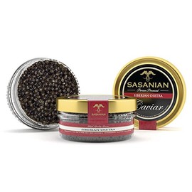 OVERNIGHT GUARANTEED! Fresh Farmed Siberian Sturgeon Osetra Caviar 2 oz Jar