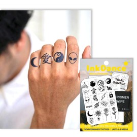 Semi-Permanent Tattoo, Patchwork Tattoos, Y2K, Grunge, Edgy, Long Lasting Temporary Tattoos, Waterproof Plant-Based Ink, Lasts 1-2 Weeks, Color Develops in 24 Hours X163
