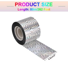 sourcing map Bird Scare Tape,262 ft x 2 in PET Reflective Tape Ribbon Tape Laser Flower Double Sided Repelling Ribbon Keep Away Bird for Bird Control Device Garden Farm Home,1 Roll