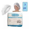 Ambiderm 3 Bolsas Cofia Plisada Blanca Ambiderm Desechable C/100 C/u