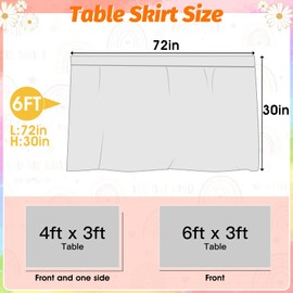 6FT Boho Rainbow Table Skirt Colorful Teacher Desk Skirt Classroom Desk Skirts for Back to School Decor Classroom Table Skirts for Back to School Supplies Office Bookcase Cabinet Decorations