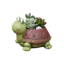 Youfui Turtle Succulent Planter Pots - Handmade Resin Bonsai Pot with Drainage Hole, Mini Plant Pot for Succulents, Turtle Decor & Gifts for Women, Small Succulent Pots for Office Desk & Home