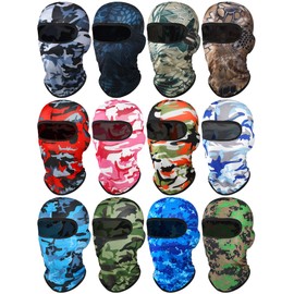 12 pasamontañas de protección solar para la cara completa, protección UV, para deportes al aire libre, Camouflage Color, Talla única