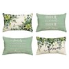 AVOIN colorlife Home Sweet Home Eucalyptus Leaves Throw Pillow Covers,