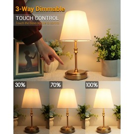HSLighting Nachttischlampe Touch Dimmbar, 31.5cm Tischlampe Wohnzimmer Glühbirne 3 Helligkeitsstufen Einstellbar Schreibtischlampe Minimalistische Tischleuchte für Nachttisch Schlafzimmer Lesen Hotel