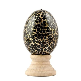 Golden Circles Hand Painted Wooden Easter Egg