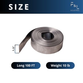 F&L 710-003 Heavy-Duty Metal Strap – 28 Gauge Galvanized Steel Strap , 1-1/2" x 100 ft, Duct Strap, Pipe Strap – Durable & Flexible for HVAC, Construction, Plumbing & Electrical Use