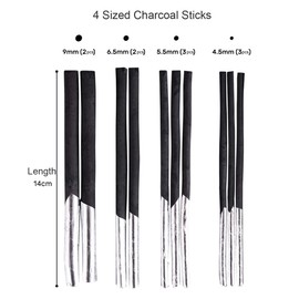 Pack of 10 Natural Drawing Charcoal Willow Charcoal Pencils Set Black Drawing Pencils Williow Charcoal for Sketches and Impressive Drawings Charcoal Pencils