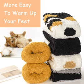 Clothirily Clothirily Fuzzy Cat Paw Slipper Socks for Women - Fluffy, Warm, Cozy Winter Socks
