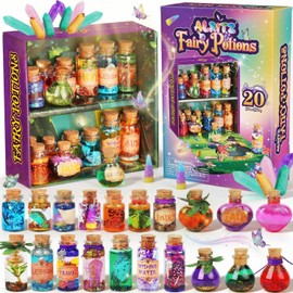 Alritz Kit de Pociones de Hadas Mezcla Mágica con 20 Botellas, Regalos de Navidad Decoraciones Adornos Artesanías de Jardín Juguetes de Cumpleaños para Niñas de 6 a 10 Años Fiesta Familiar
