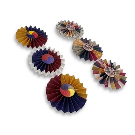 Generic Korean Traditional Culture 3D Stickers (6pcs) : Rosette Ribbon - Korean Culture, Textured Detailing, Decorating, Collection, RM-S-24-02