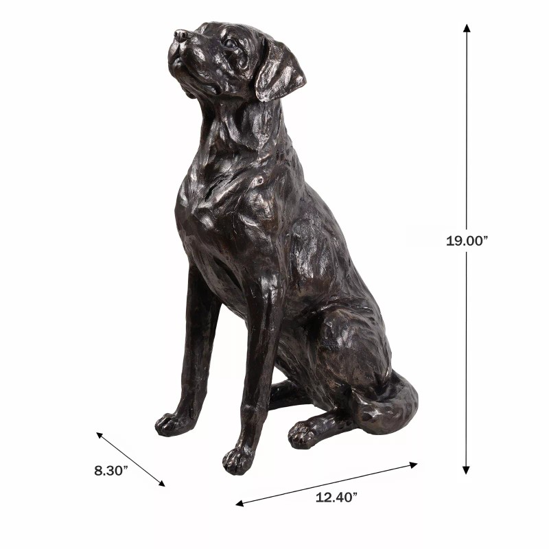 Hi-Line Gift 19" H Labrador Statue Bronze Home Decor Modern