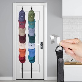 Vigorwise Hat Rack, Hat Racks for Baseball Hats, Hat Organizer for Closet Door, over the Door Hat Rack, Hat Organizer with Buttons Adjustable Hat Racks Hold 18 Snap Back Hats, Never Fall Off