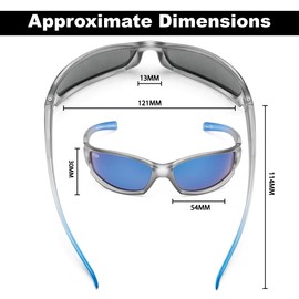 Flying Fisherman Junior Polarized Sunglasses with 100% UV Protection for Fishing, Biking, Golf, Hiking, Beach, Driving – Buoy, Gray & Blue Frames with Blue-Smoke Mirrored Lenses (7895GSB)