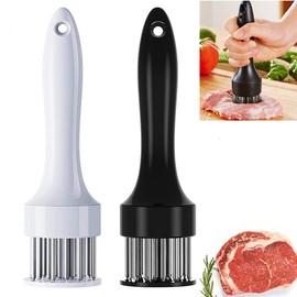 2 Pack Meat Tenderizer Tool, Aufondof 21 Stainless Steel Needle Meat Mallet Sturdy & Sharp, Easier-Use for Kitchen Cooking Tenderizing, BBQ, Marinade & Maximize The Flavor of Fish, Pork, Beef