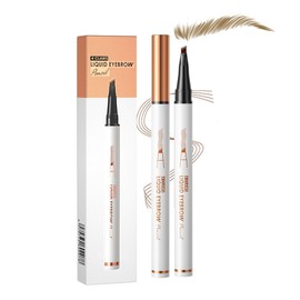 Natural, Waterproof 4 Fork Tip Eyebrow Pen - Effortless Application, Long-Lasting Wear, and Versatile Use for Flawless Brows (Light Brown)