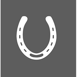 Horseshoe #2 Horse Ranch Cowboy Cowgirl Farmer Decal Sticker for Car Truck SUV Laptop Computer (4.9", White)