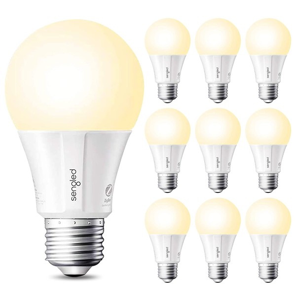 Sengled Zigbee Smart Bulbs, Smart Hub Required, Works with SmartThings and Echo with Built-in Hub, Voice Control with Alexa and Google Home, Soft White 60W Eqv. A19 Alexa Light Bulb, 10 Pack
