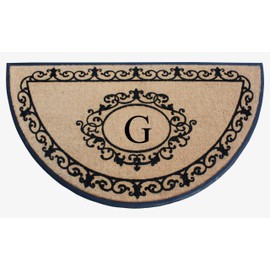 A1 Home Collections A1HC Natural Coir & Rubber 36x72 Inches Hand Flocked Large Monogrammed Door Mat Thick Durable Doormats for Entrance Heavy Duty Front Door Entry Doormat