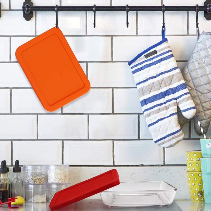 Sophico 3 Cup Rectangle Silicone Storage Cover Lids Replacement for
