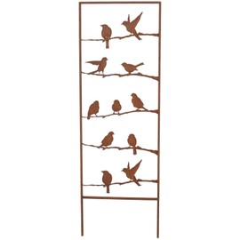 Dekoleidenschaft Metal Bird Garden Stake in Rust Look, 115 cm High, Decorative Ladder for Outdoors, Garden Decoration, Metal Stake