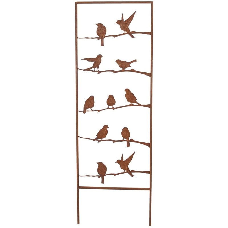 Dekoleidenschaft Metal Bird Garden Stake in Rust Look, 115 cm