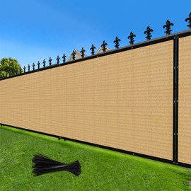 LOVE STORY 5'x25' Fence Privacy Screen Outdoor Mesh Fencing Covers Screen Fence Wind Block with Grommets for Patio Garden Wall Backyard, Sand (We Make Custom Size)