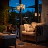 DENGALA Rattan Floor Lamp, Boho Style Standing Lamp with Foot