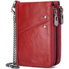 Lurrose Cartera Para Hombre De Piel Roja Protección Rfid Monedero
