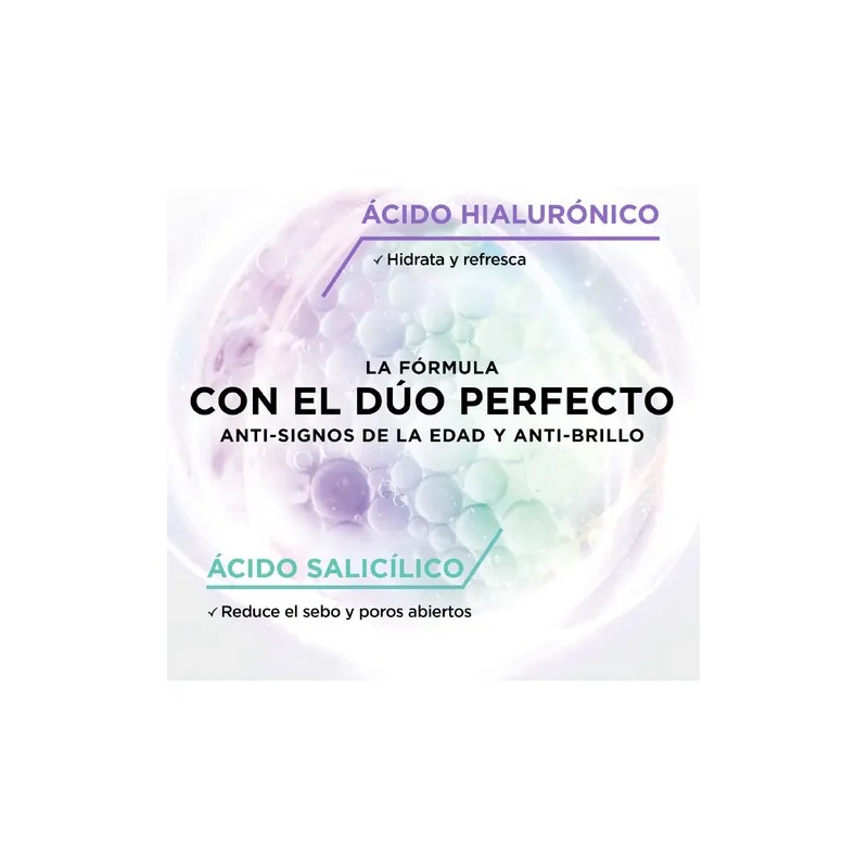 Gel Crema L'oréal Paris Ácido Hialurónico Anti Brillo, 50g