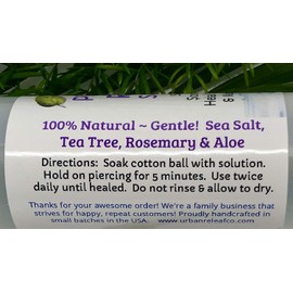 Urban ReLeaf Piercing Relief Solution ! Safely Clean, Soothe & Gently Heal New, Irritated and Keloid Piercings. 100% Natural Sea Salt, Tea Tree, Rosemary