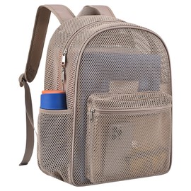 USPECLARE Heavy Mesh Backpack with Rain Cover,See Through Mesh Backpack for School,Beach,Gym,Swimming Equipment,Outdoor Sports