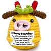 Teacher Appreciation Gifts, Positive Cow Crochet Animals Teachers Day Gifts