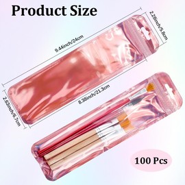 CREATCABIN 100 Packung Stifte Verpackungsbeutel Wiederverschließbarer Folienbeutel Holografisch Geruchsdicht Lebensmittelaufbewahrung Für Lipgloss Schmuck Kosmetik Süßigkeiten Partyzubehör 24x16cm
